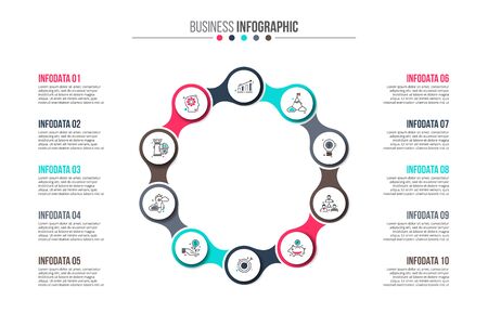 Business data visualization. Abstract flat elements of cycle diagram ...