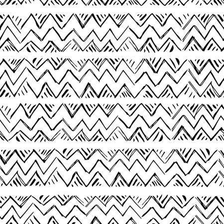 Vector seamless pattern. Hand drawn monochrome background - Stock Image ...