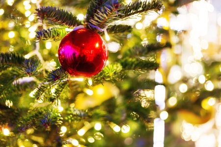 Christmas and New Year background with fir tree branches and ...