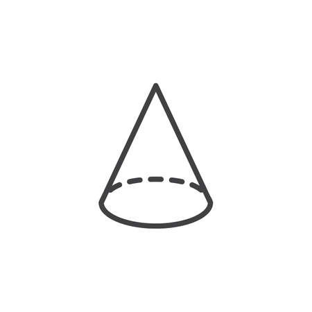 Cone Geometric figure outline icon. linear style sign for mobile ...
