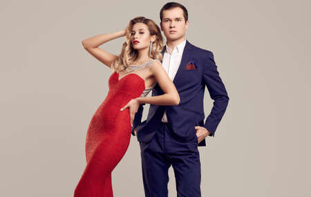 open lace back dress Red Sequined V-neck Long Sleeve Crafted Satin Slit Prom Dress