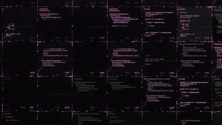 Hacking code animation on lack abstract computer monitor. Animation. Cyber crime and modern technologies, concept of illigal hacker activity, seamless loop.