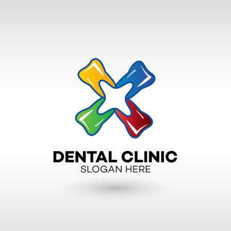 Dental Clinic Logo for dental care Tooth abstract design vector. Dentist medical doctor Logotype concept icon.