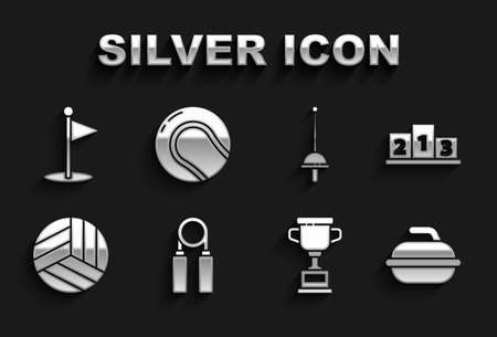 Set Sport expander, Award over sports winner podium, Stone for curling ...