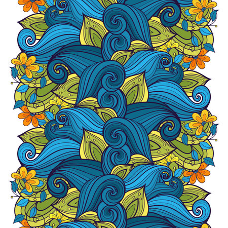 Vector Seamless Floral Pattern. Hand Drawn Texture with Flowers ...