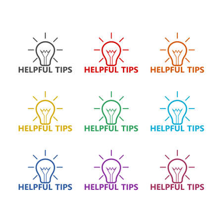 Quick tips color icon set isolated on white background - Stock Image ...