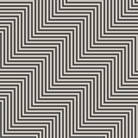 Vector geometric zigzag lines seamless pattern. Modern abstract black ...
