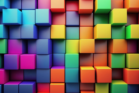 Abstract background of cube blocks wall stacking design for cubic