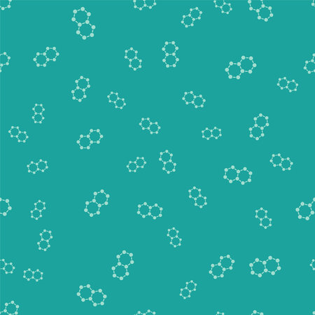 Green Molecule icon isolated seamless pattern on green background ...
