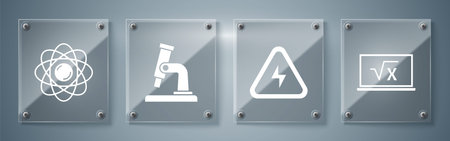 Set Square root of x glyph, High voltage, Microscope and Atom. Square ...