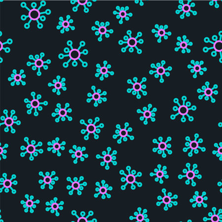 Line Molecule icon isolated seamless pattern on black background ...