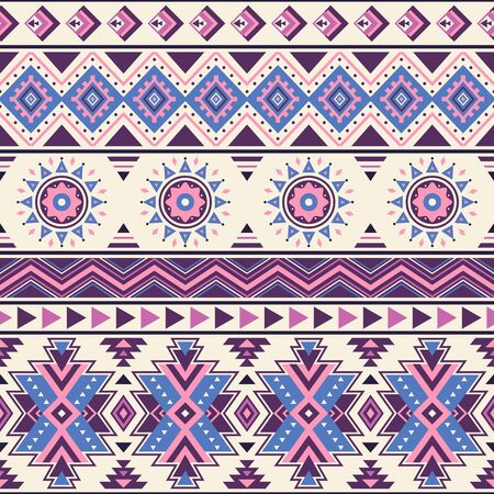 Tribal striped seamless pattern. Aztec geometric vector background. Can ...