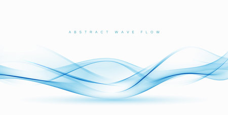 Abstract vector blue wave vector background Wave flow - Stock Image ...