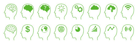 Human brain. Isolated vector icon - Stock Image - Everypixel