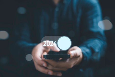 Businessman using smartphon...