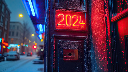 Red door with the number 20...