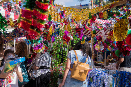 Colorful sukkah decorations...