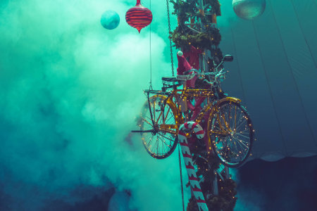 Christmas bicycle decoratio...