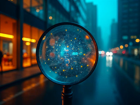 Magnifying glass over elect...
