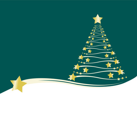 christmas tree gold star - Stock Image - Everypixel