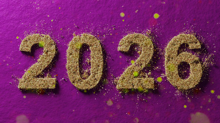 Glittery Gold Numbers 2026 ...