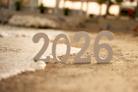 Blurred white 2026 new year...