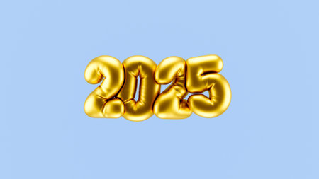 3D render of 2025 New Year ...