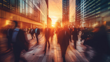 Blurred business people on ...