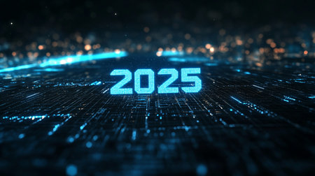 2023 new year text on digit...