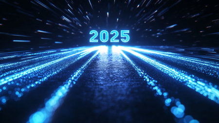 2025 new year numbers on th...