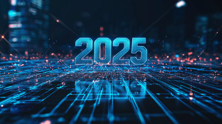 2025 new year glowing holog...