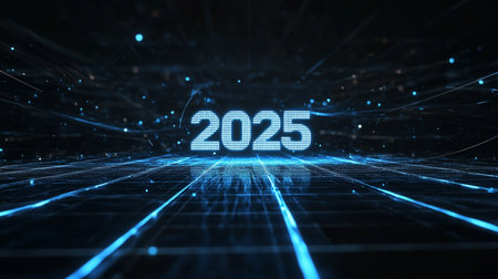 2025 new year numbers holog...