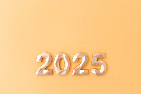 2025 - numbers on a golden ...