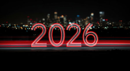 Luminous red light trails d...