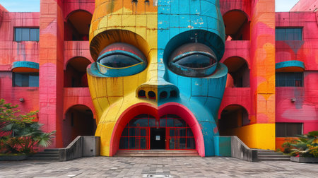 A colorful building with a ...