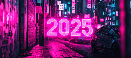 Neon 2025 Sign Illuminates ...