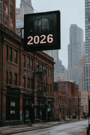 Urban City Streetscape With...