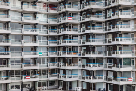 high-rise building with bal...