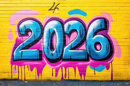 Colorful graffiti art featu...