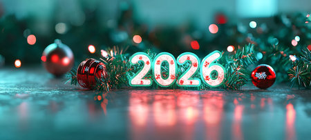 Festive Christmas setting w...