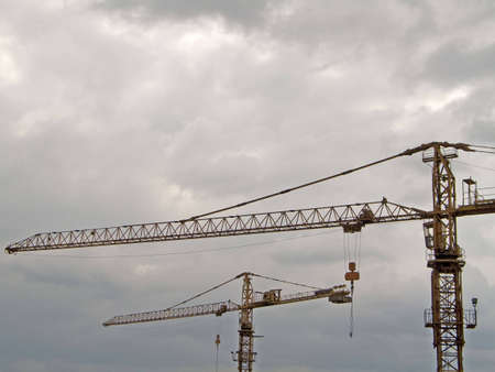 Two building cranes