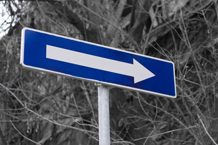 One way traffic signの写真素材