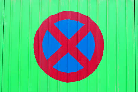 No parking sign on garage doorの写真素材