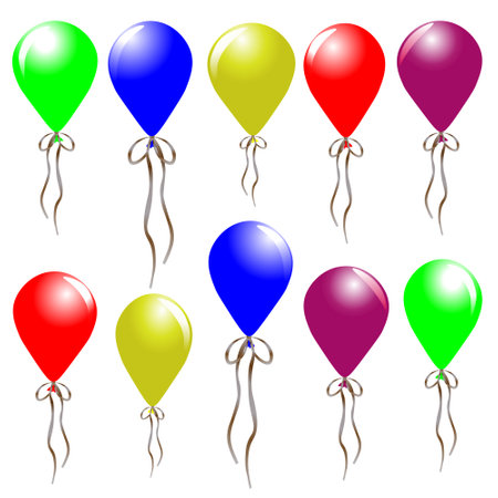 Clipart, vector. Balloons isolated on white background. Art & Illustration.のイラスト素材