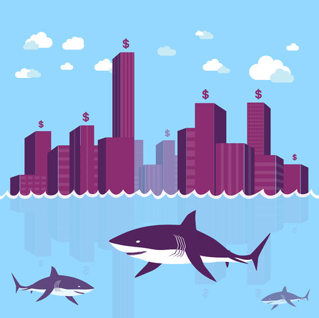Danger in a business worldのイラスト素材