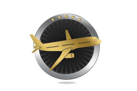 Travel / Airline symbol. Symbol of traveling (with plane).の写真素材