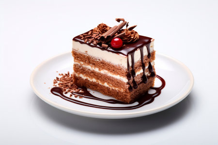 Piece of cake on a white background. Generated AIの素材