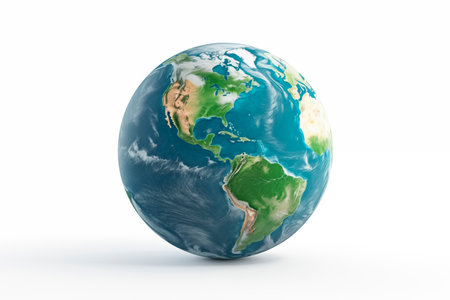 Cartoon planet Earth vector icon on white background. Generated A.I.の素材