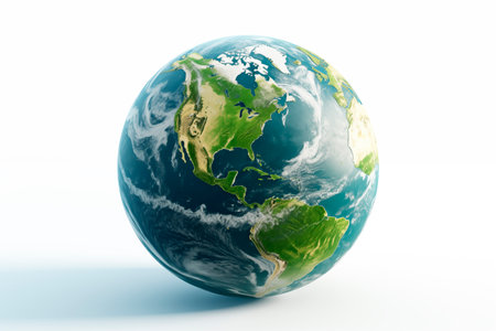 Cartoon planet Earth vector icon on white background. Generated A.I.の素材