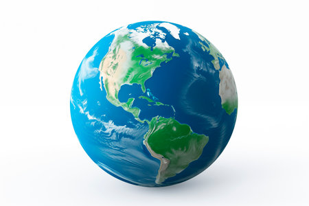 Cartoon planet Earth vector icon on white background. Generated A.I.の素材